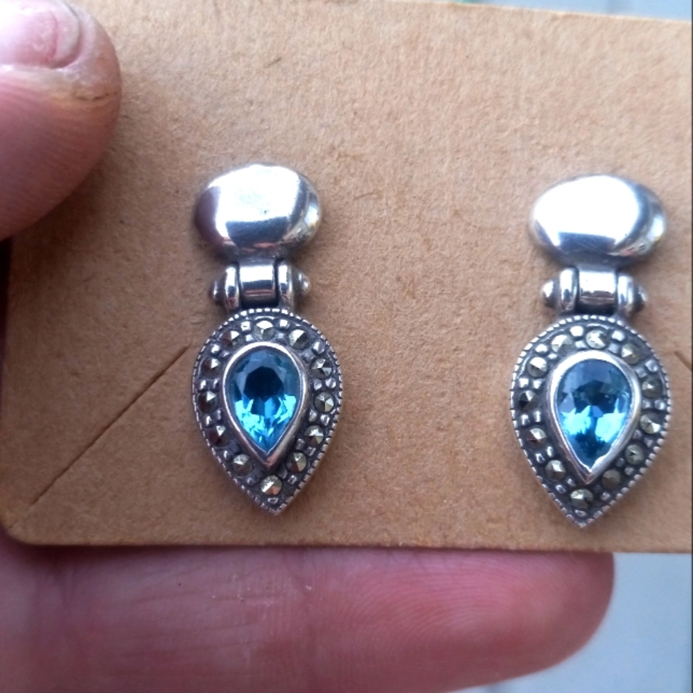 Blur topaz vintage 925 earrings